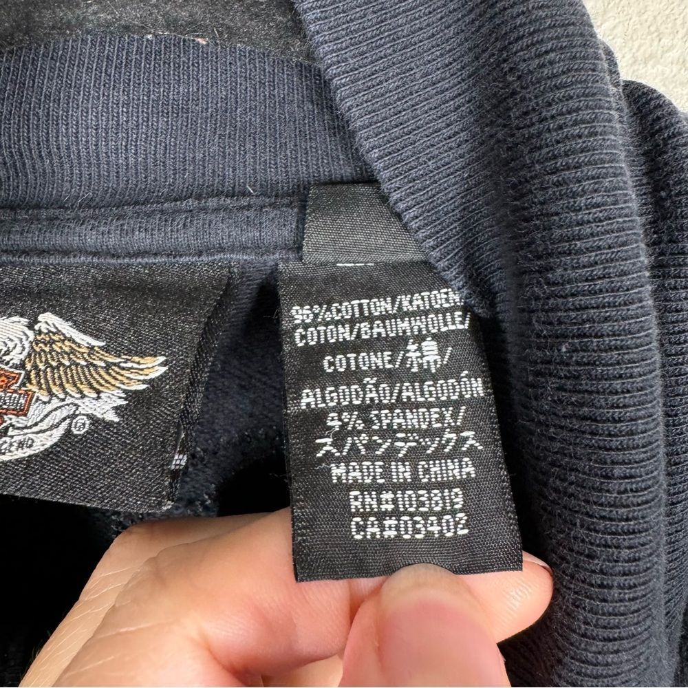 Vintage Y2K Harley Davidson Zip Up Jacket Black Bedazzled Embroidered Large - Picture 5 of 10